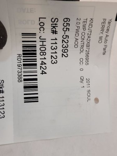 KIA SOUL 2010-2011 Temperature Control With AC Manual 2.0L FWD AOD 972502K100 - Picture 9 of 12