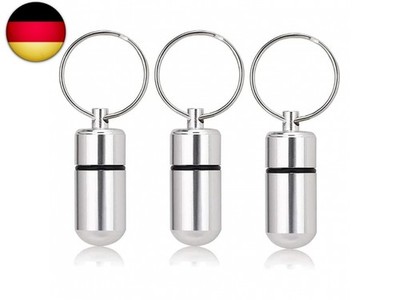 3 Stück Kleine Pillendose Schlüsselanhänger Tablettendose Tragbare Pillendose Me