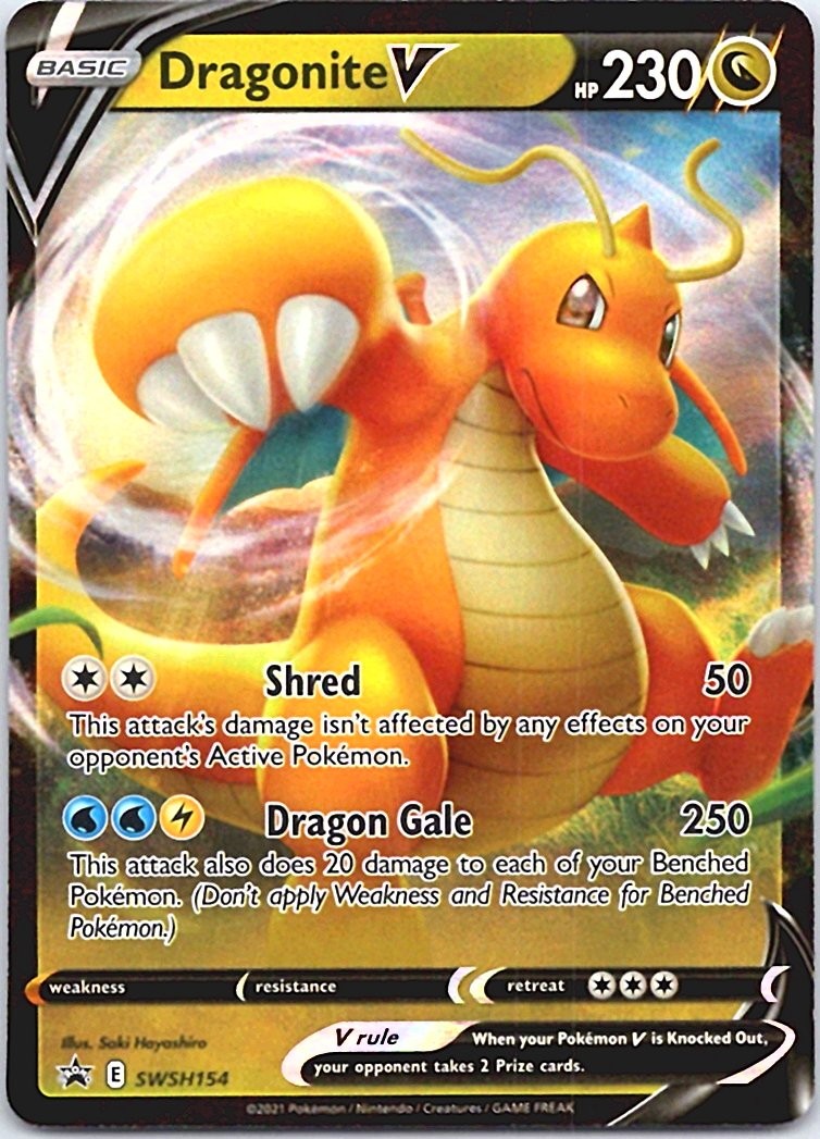 DRAGONITE V SWSH154 HOLO P SWORD & SHIELD PROMO POKEMON NM