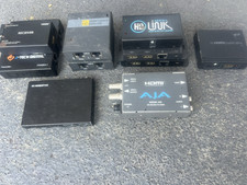 AJA Hi5 HDMI/HD-SDI Converter Lot w/ CATx Extenders  HDMI Splitters