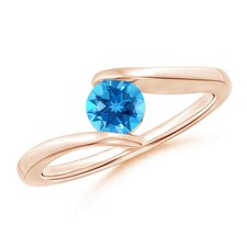 925 Silver Swiss Blue Topaz Stone Anniversary Stackable Mother Promise Ring
