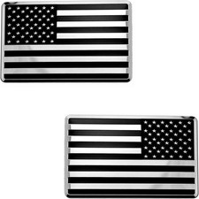 Stainless Steel Embossed Car Flag Emblem Set For Trucks Cars Black Chrome 3.12x2 Stainless Steel Embossed Car Flag Emblem Set For Trucks Cars Black Chrome 3.12x2