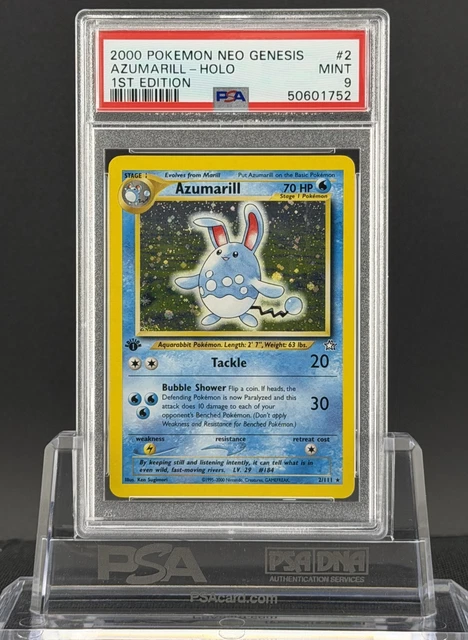 PSA 9 MINT 💎 2000 POKEMON NEO GENISIS 1ST EDITION HOLO - AZUMARILL #2
