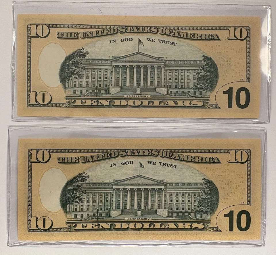 2004A $10 Legal Tender: 2x Sequential Star Notes - Uncirculated & Low Serial - Image 4 of 4