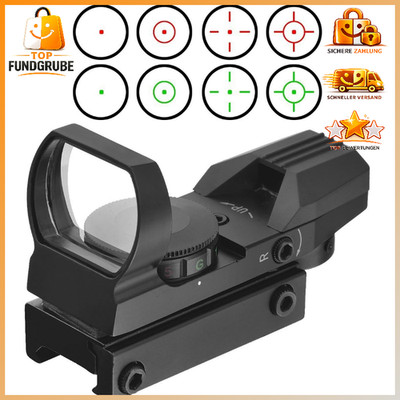 Leuchtpunktvisier Reflexvisier Rot Grün 4 Reticles 20mm-22mm Zielfernrohr