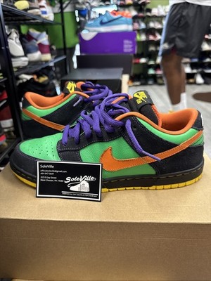 Nike Dunk Low SB HALLOWEEN 10 Green Spark Hoop Orange Purple