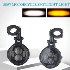Motorcycle Fog Lights Led Auxiliary Driving Lamp Spotlights 100W Wired Switch