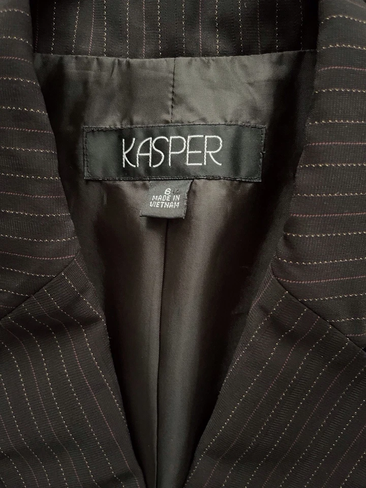KASPER Mujeres 2 piezas Marrón Oscuro Negocios Chaqueta/Pantalón Blazer Traje Talla 6 Foto 4 de 4