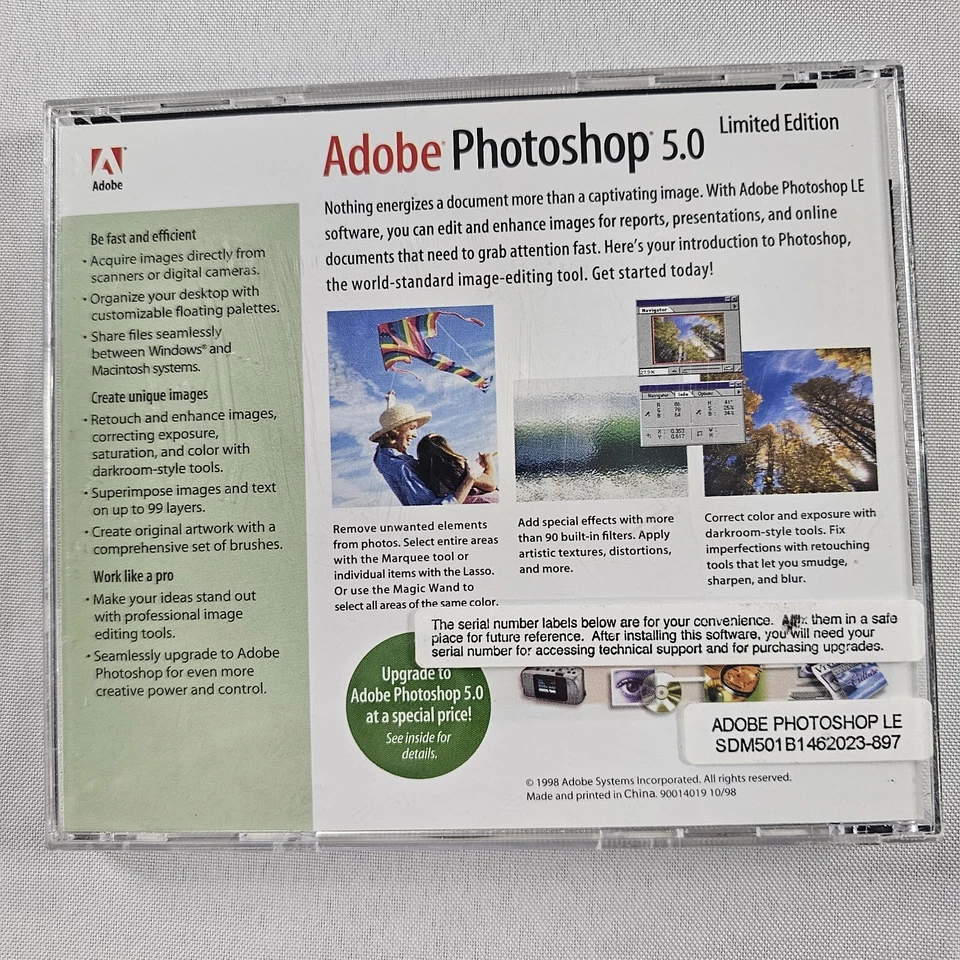 Adobe Photoshop 5.0 CD 1998 Limited Edition Near Mint Condition Unused Pls READ⬇ - Image 3 of 4