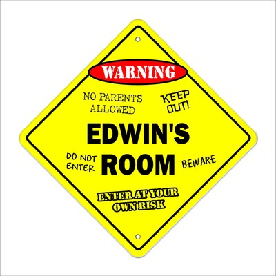 Edwin's Room Sign Crossing Xing Indoor/Outdoor 20'' Tall Bedroom Decor Door