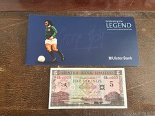 George Best £5 Note with Original Wallet  Man United Northern Ireland Football 