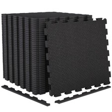 Large 60cm x 60cm Black Caravan Awning Floor Mat Camping Garden Mats 10mm thick 