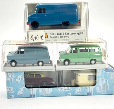 Brekina H0 Opel Blitz Kastenwagen Ford Transit IIa Ka MB Ponton Wohnwg. -MONI- - Bild 1 von 4