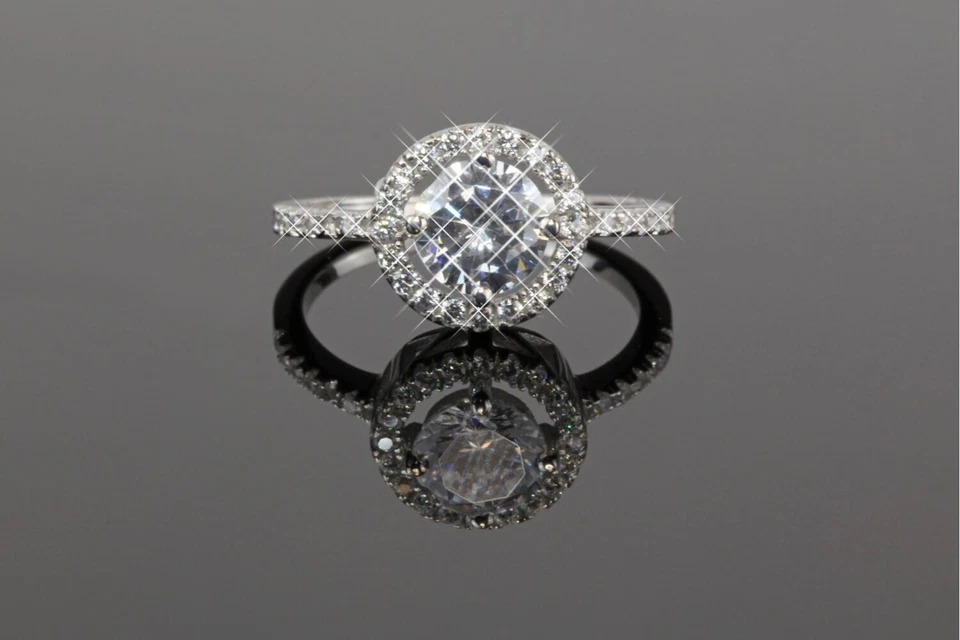 Anello Donna 925 Zirconi Argento Sterling Cristallo Bianco: R1549 - Immagine 2 di 3