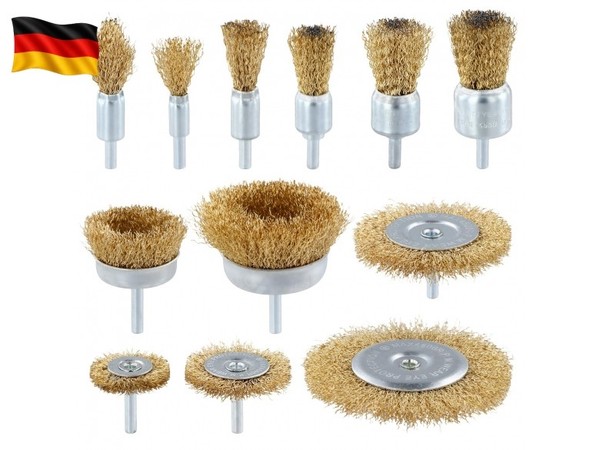 ® 12-Teiliges DrahtbüRste Bohrmaschine, Messingbeschichtete DrahtbüRste , 1/-image
