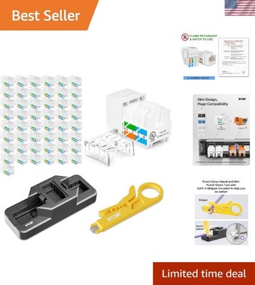 RJ45 Cat6 Keystone Jacks  Listed 50-Pack, UTP Ethernet Keystone Jacks with Ke...