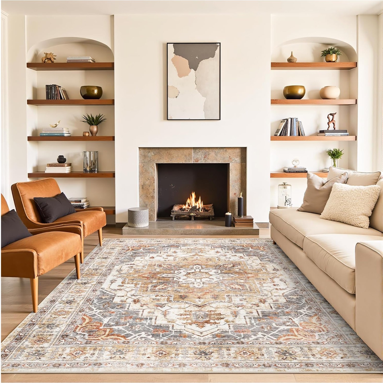 3'x5' Indoor Area Rug Runner Rug for Entryway Hallway Non-slip Stain Resistant