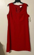 NWT Womens Red Sleeveless Liz Claibourne Dress Size 14