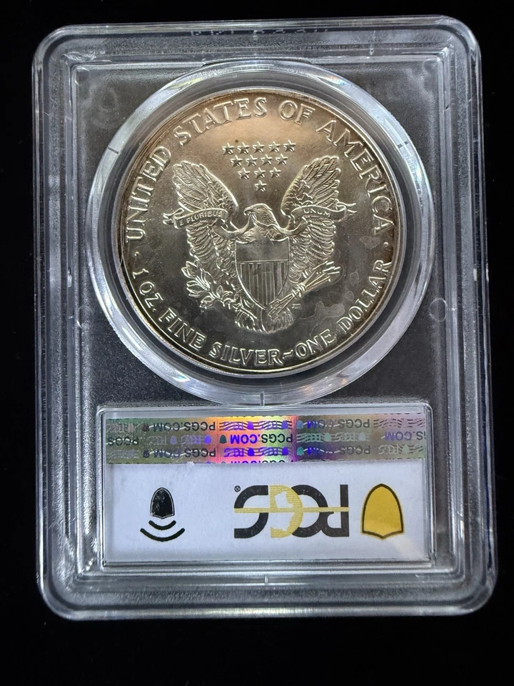 Rim Toned 1987 MS 68 American Silver Eagle PCGS Graded - Image 3 of 3