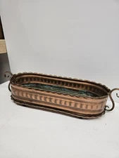 Beautiful Heavy Vintage Copper Planter Pot Tray Gorgeous Patina