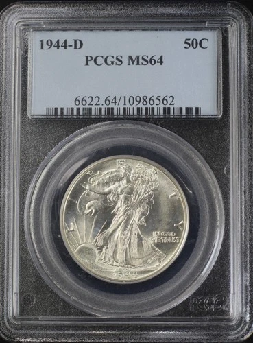 1944-D WALKING LIBERTY HALF DOLLAR 50C PCGS MS64 (PQ184)