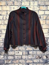 Vintage Oscar de la Renta Wool Striped Blazer Size 40 Made In Japan