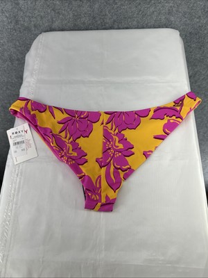 Roxy Women's Island Time Hipster Back Cheeky Bikini Bottoms Size XL NWT Pink