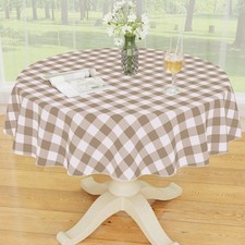 Plastic Table Cloth, Waterproof Vinyl Tablecloth With Flannel Backing, Wipeable