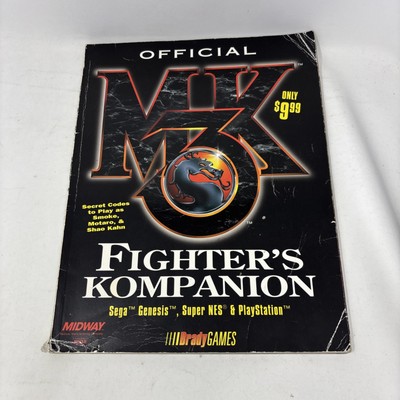 Official Mortal Kombat 3 Fighters Kompanion Brady Games 1995 Sega SNES Playstion