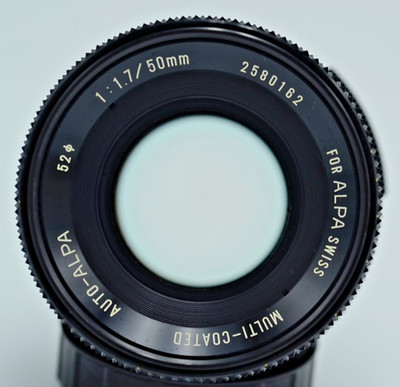 Excellent Multi-Coated Alpa Swiss Auto-Alpa 50mm f1.7 Macro M-42
