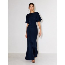 Reformation Caila Silk Maxi Dress Navy Blue Size S NWT