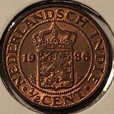 Netherlands East Indies (Indonesia) 1936 1/2 Cent Coin