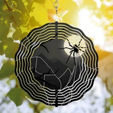 Metal Hanging Wind Spinners with Web - Like Pattern Design - Elegant Wind Chimes