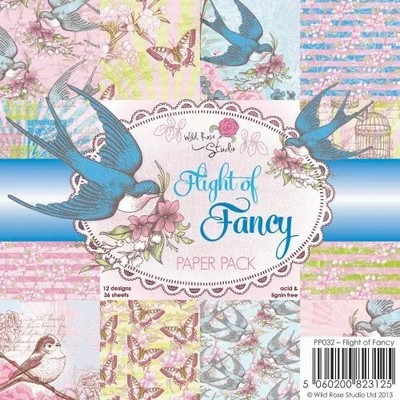Wild Rose Studio Papierblock Karten Scrapbooking 6x6 Flight Of Fancy Scrap