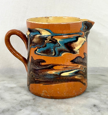 Antique FRENCH 19th Century JASPE PITCHER ~ French Country SAVOIE 6 
