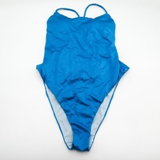 Victorias Secret One Piece Swimsuit Small Blue Removable Pads Tie Back Swim New