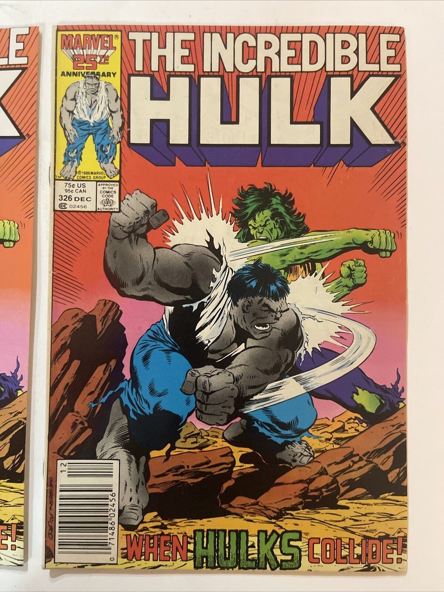 Incredible Hulk #326 Direct & Newsstand Marvel 1986 Grey Hulk vs