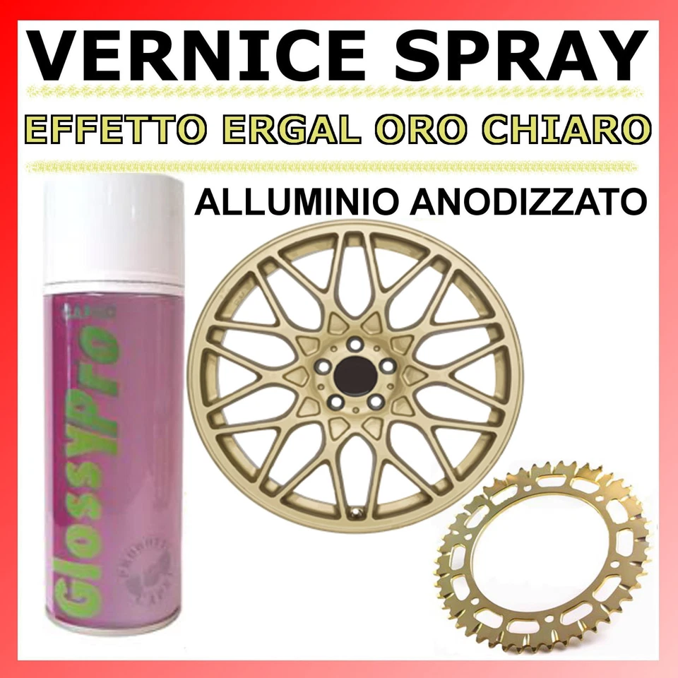 CAPEC VERNICE SPRAY EFFETTO ERGAL ORO CHIARO - ALLUMINIO ANODIZZATO 400ml PROFESSIONAL