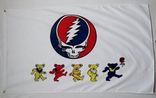 Grateful Dead Dancing Bears Flag - 3x5 Feet Rock Music Banner for Indoor & Outdo