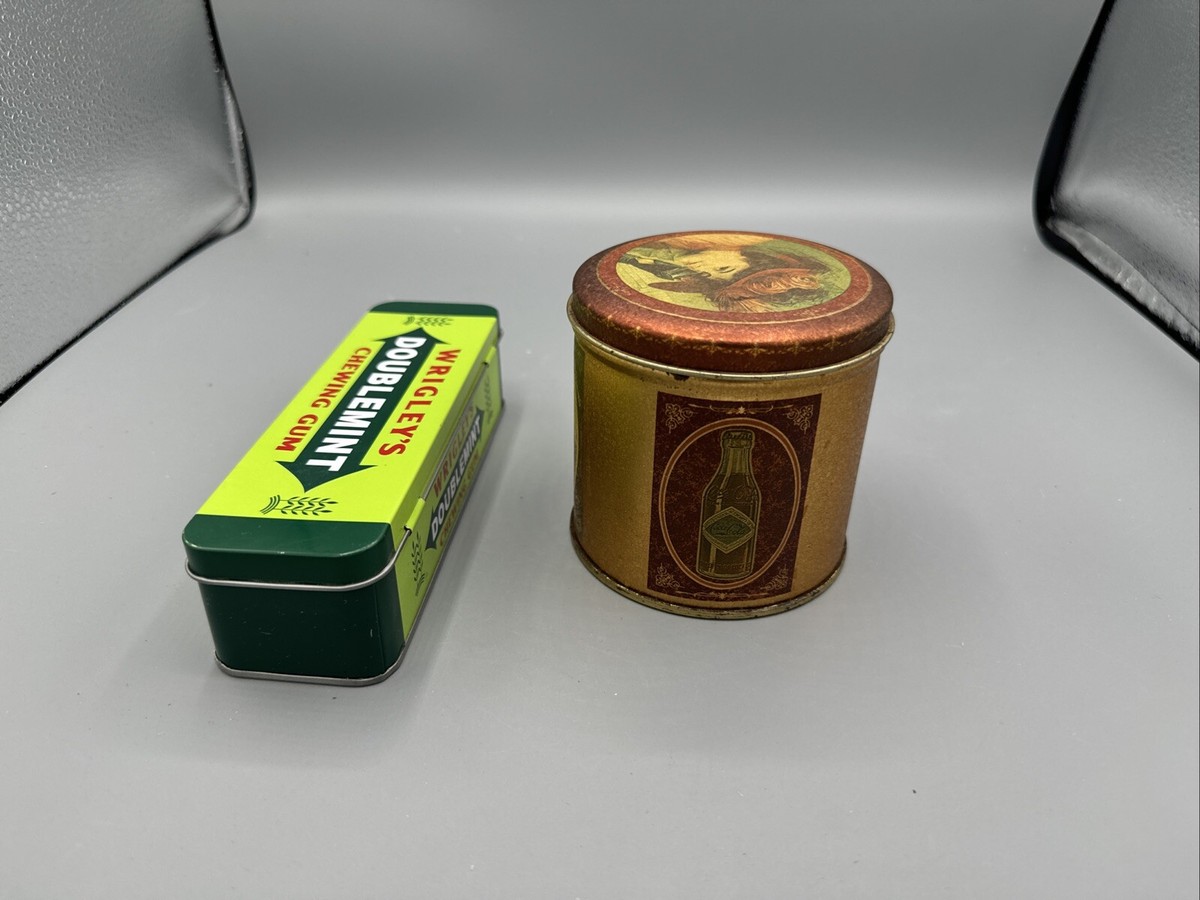 Wrigley's Doublemint Green Hinged Tin Chewing Gum Metal
