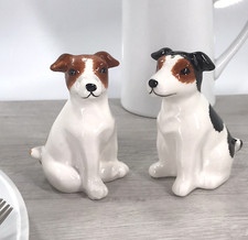 Jack Russell Terrier novelty Salt & Pepper shaker set ceramic Dog lover gift box