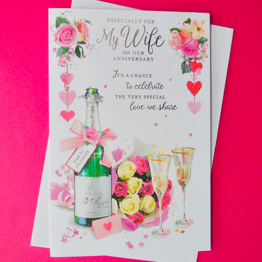 My WIFE Our Anniversary Card 9""x6"" Wedding Message Verse