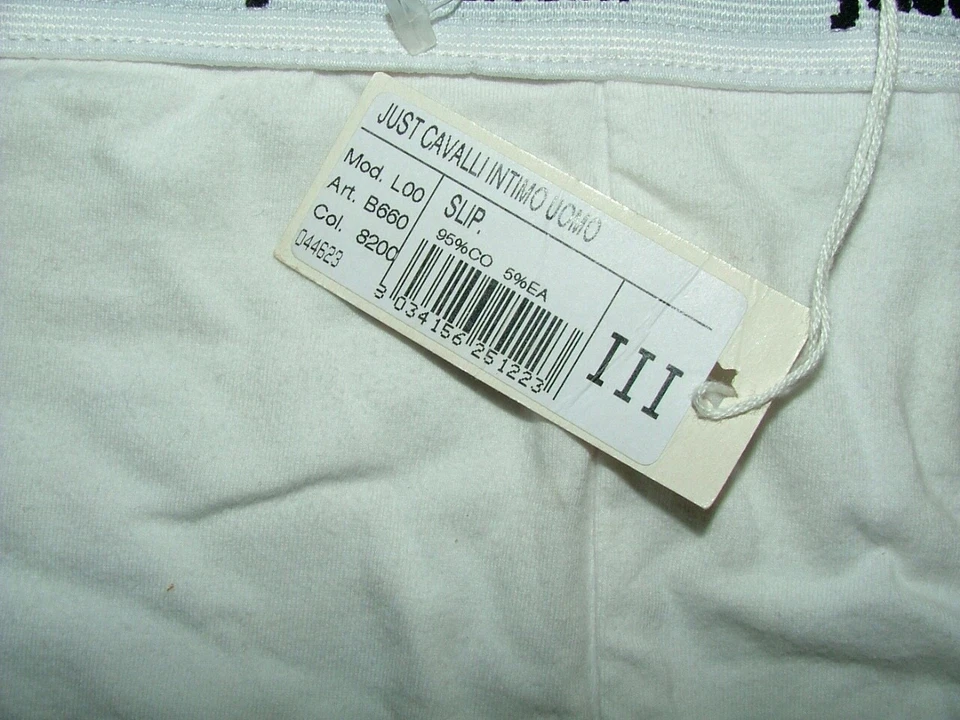 NUEVA ROPA INTERIOR WT JUST CAVALLI TALLA L ALGODÓN ELASTANO BLANCO SÓLIDO #460 Foto 3 de 4