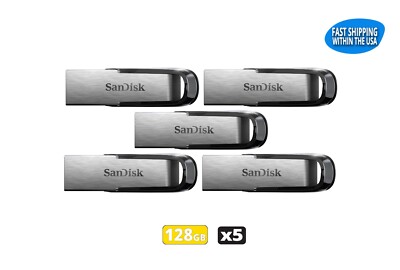 Sandisk Ultra Flair 128GB Flash Drive USB 3.0  Pen Drive Thumb Drive (5 Pack)