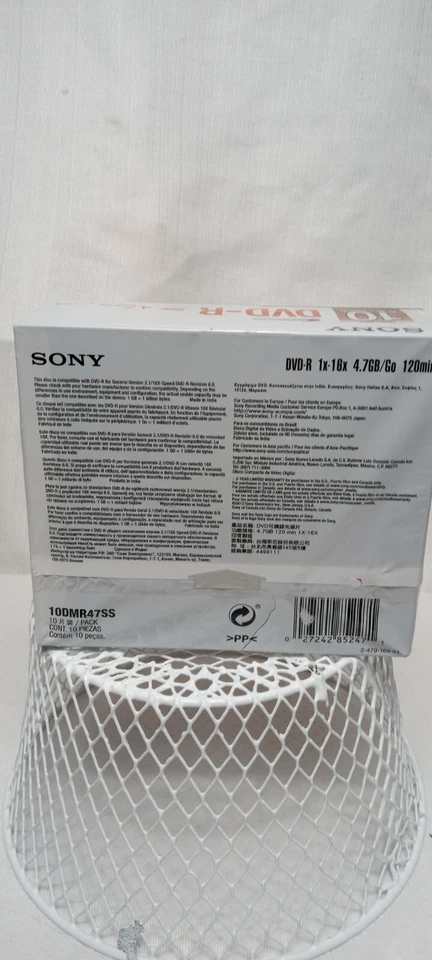 Paquete de 10 SONY DVD-R en fundas de papel - 16x 4,7 GB 120 minutos medios ópticos 10DMR47SB Foto 2 de 3