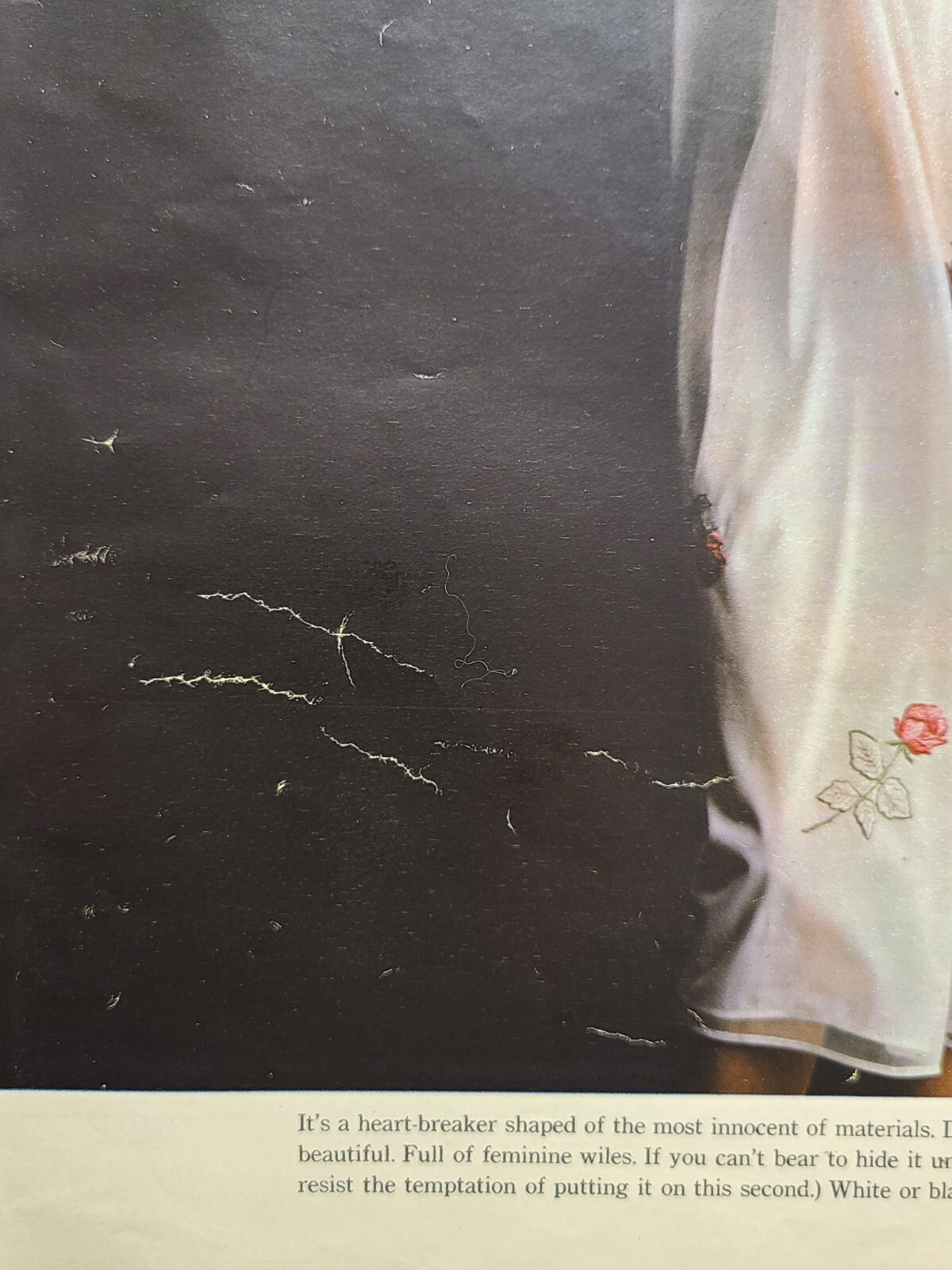 Kayser Innocent Nightgown Embroidered Roses Beautiful Vintage Print Ad 1963