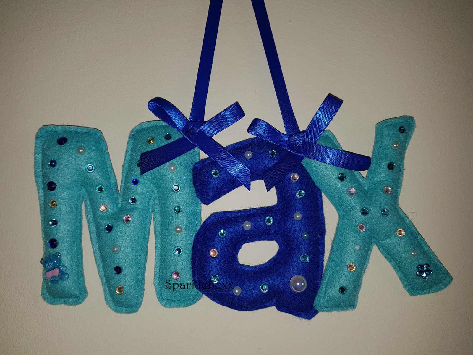 Personalised Baby Name Nursery boy girl christening wall fabric letters