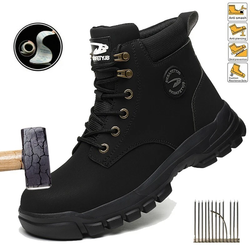 Waterproof Work Boots Men's Safety Steel Toe Shoes advanced non-slip traction
