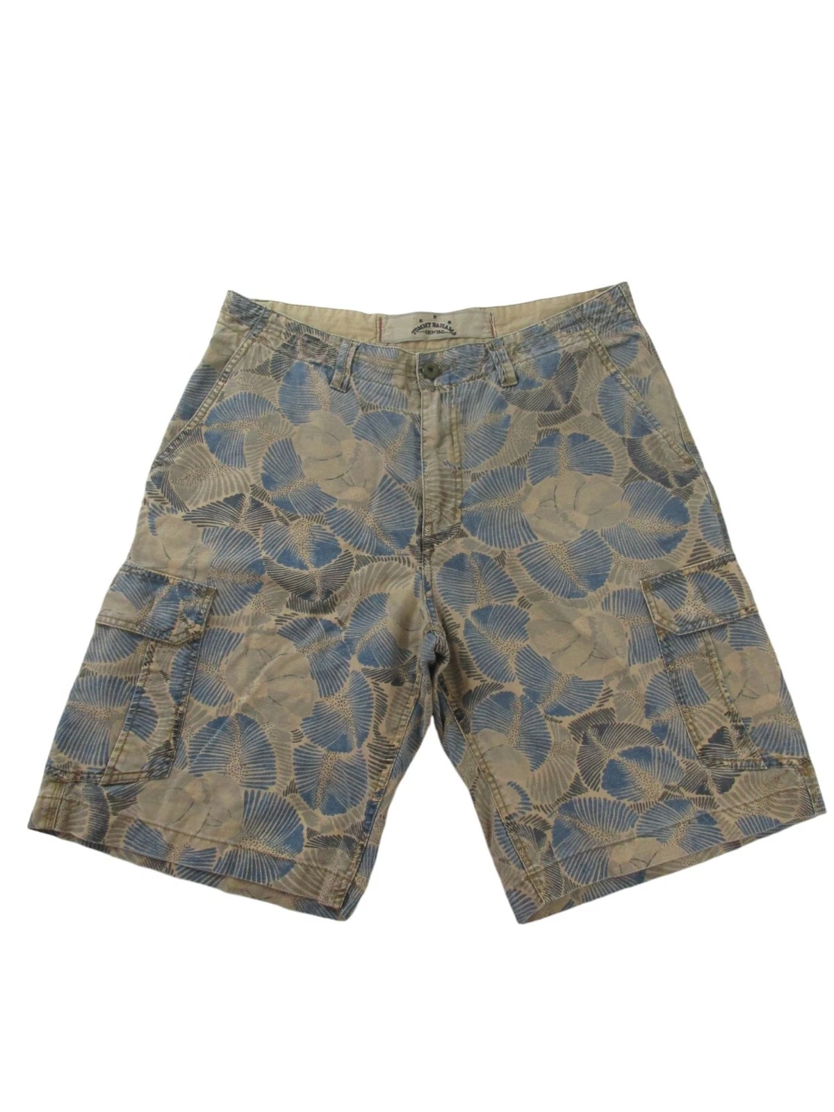 Tommy Bahama Cargo Shorts Men's Brown Blue Floral Denim High Rise Flat Front