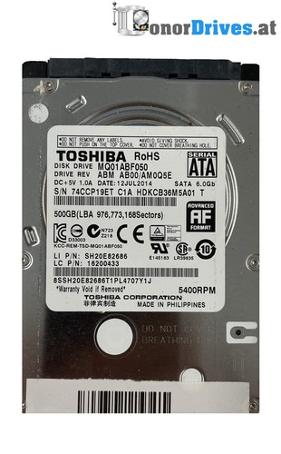 Toshiba - MQ01ABF050 - HDKCB36M5A01 T - 500 GB - SATA - Pcb: G003235C *